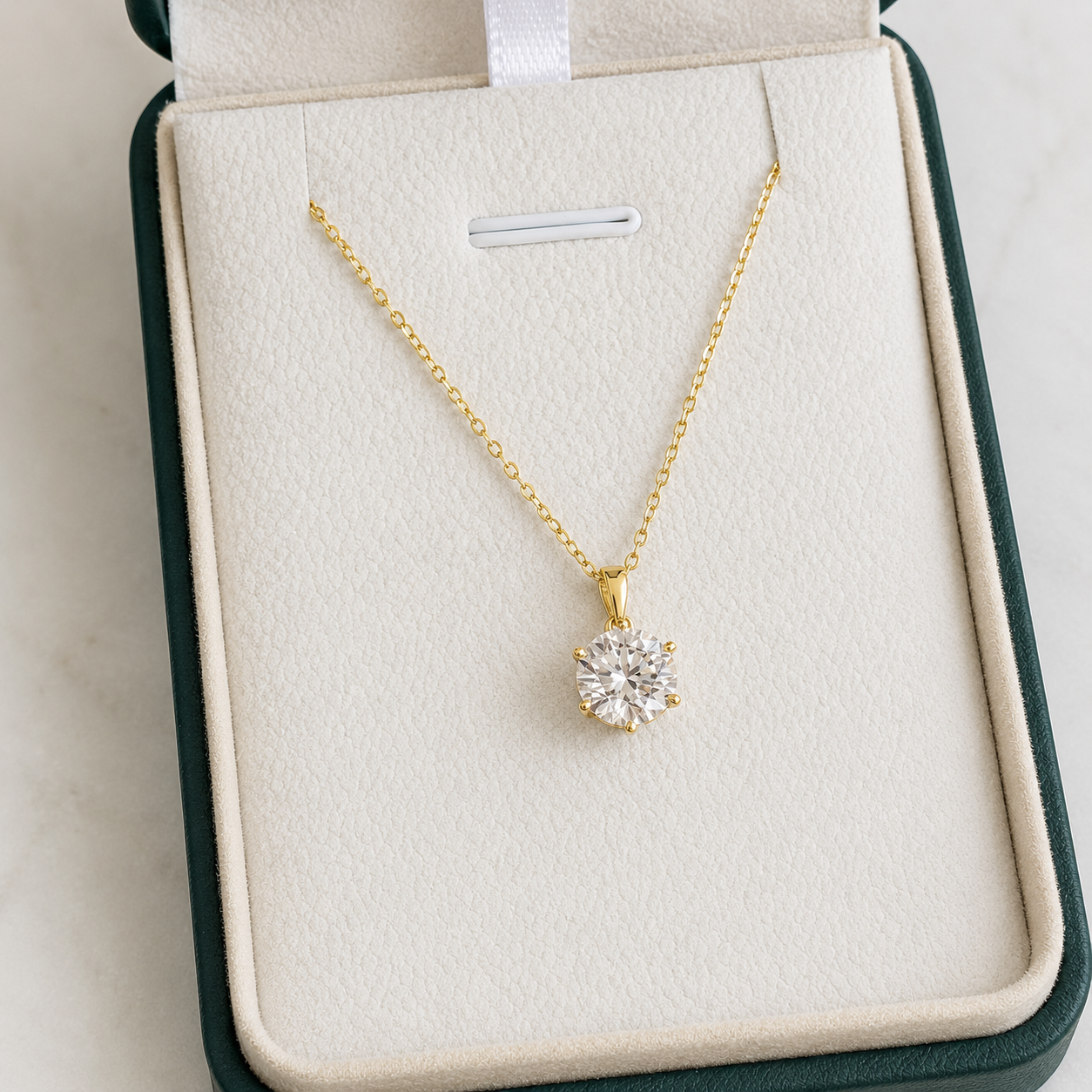 Round-cut Moissanite Necklace - 2.0ct
