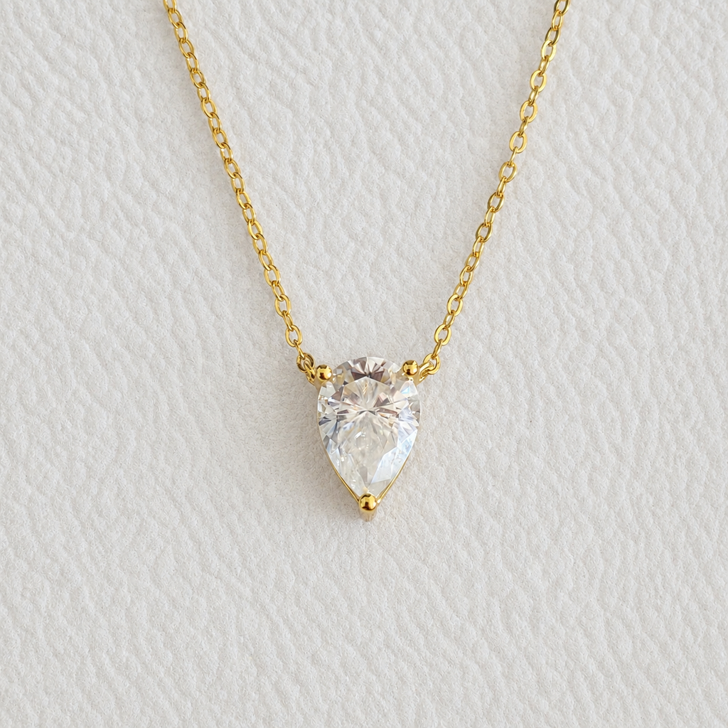 Pear-cut Moissanite Necklace - 2.0ct
